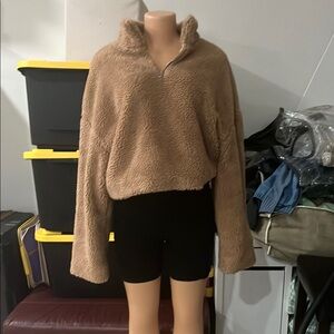 Cozy Tan fuzzy pullover